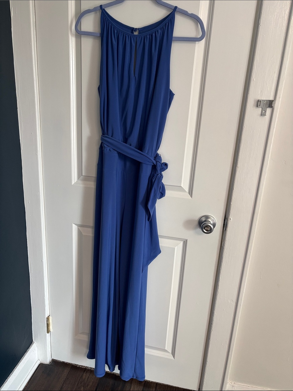 White House Black Market Royal Blue Jumpsuit with Tie Waist